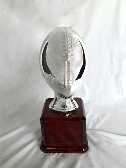 Silver Metalized Football Resin - Large-0