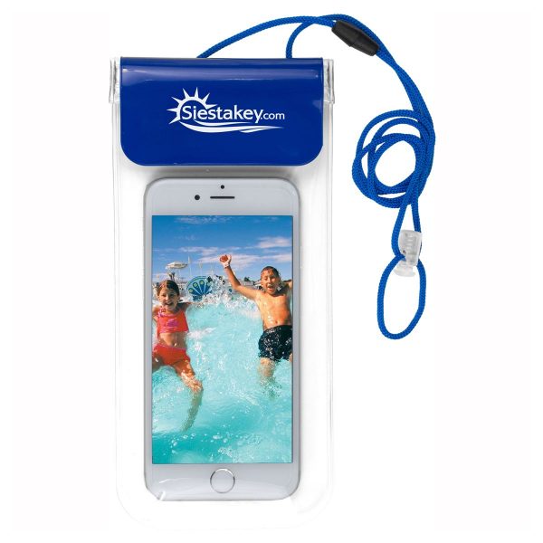 Blue water proof bag for cell phones
